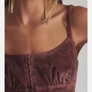 Wine Corduroy Strappy Top/Vest